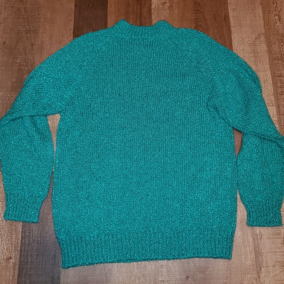 Vintage Teal Cable Knit Sweater - Picture 4 of 4